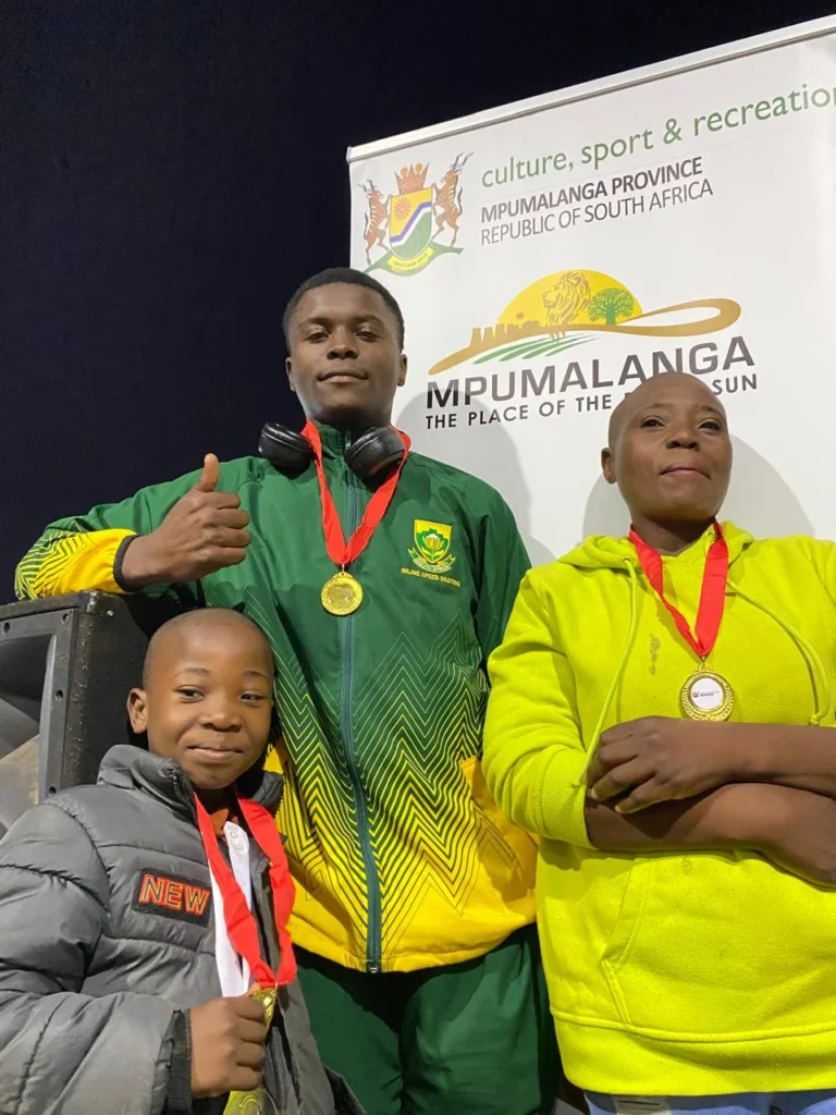 SABIE SKATER BRINGS HOME A SILVER MEDAL FROM EGYPT Given Chiloane and his family Mother and Brother